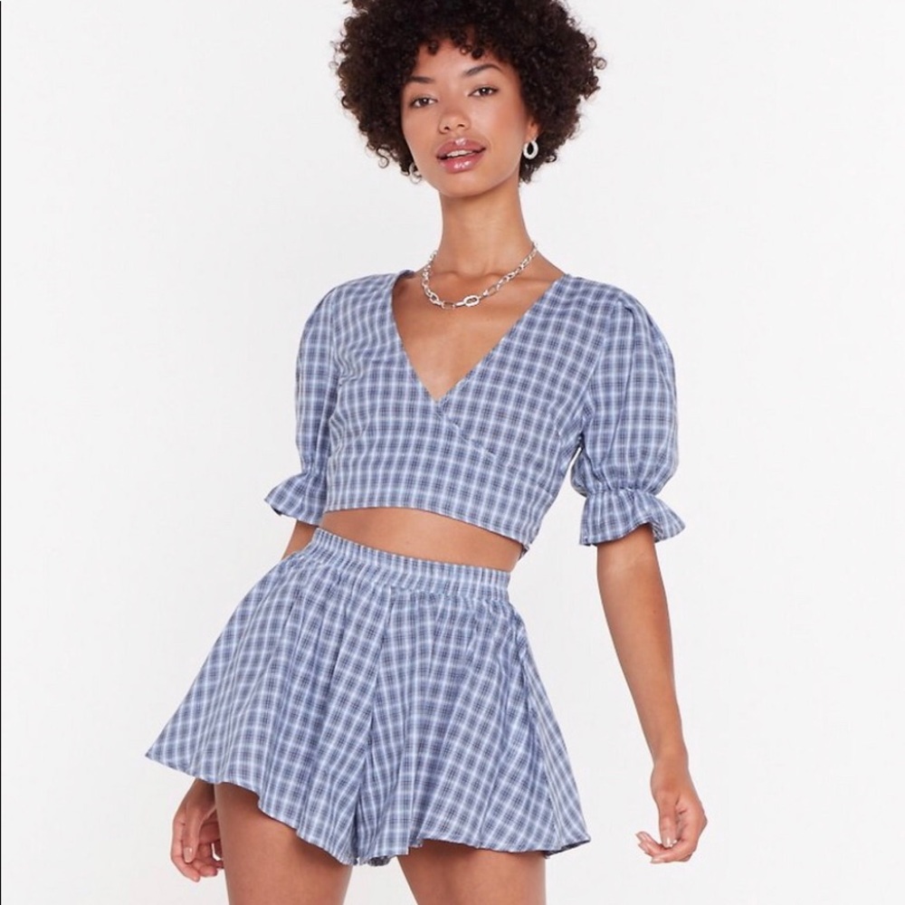 Nasty Gal Check Crop Top